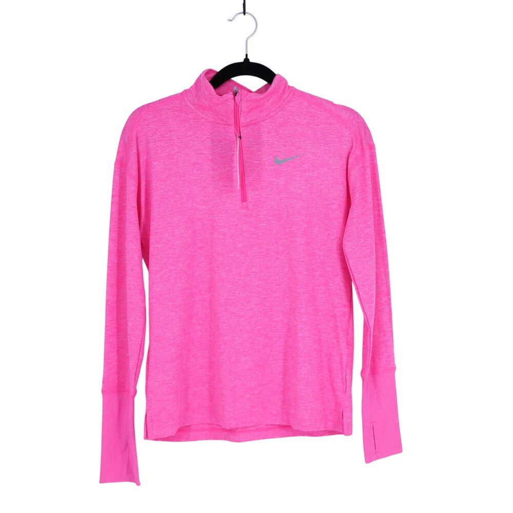 NIKE Dri-Fit Quarter Zip Pullover Top Pink NWT Running Long Sleeve Women's S